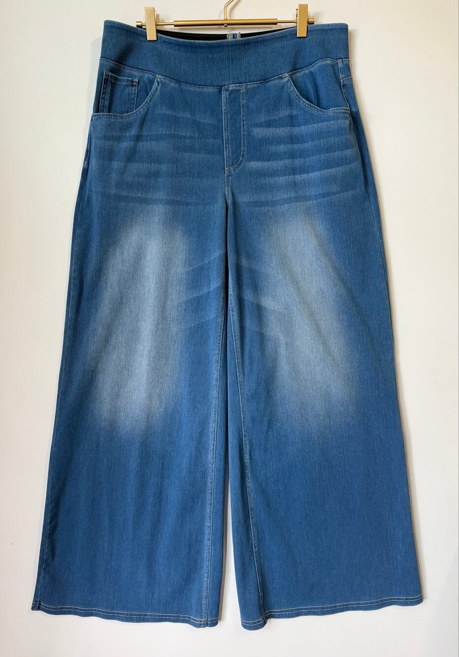 Halara Flex High Waisted Pockets Baggy Wide Leg Pants Pull-On Blue Jean XL